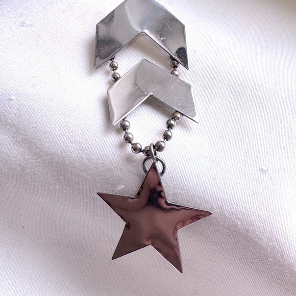 🎖️Vintage Stunning Military Style Silver Star Pendant Pin / Brooch 🎖️ - Picture 12 of 15
